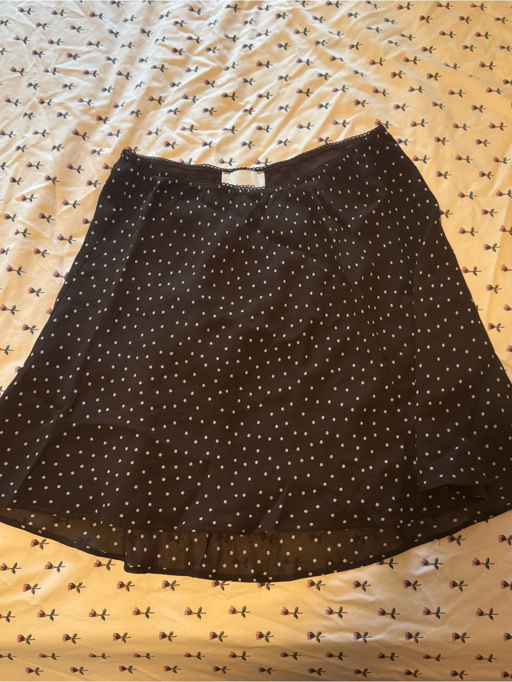 Reformation brown polka dot skirt!